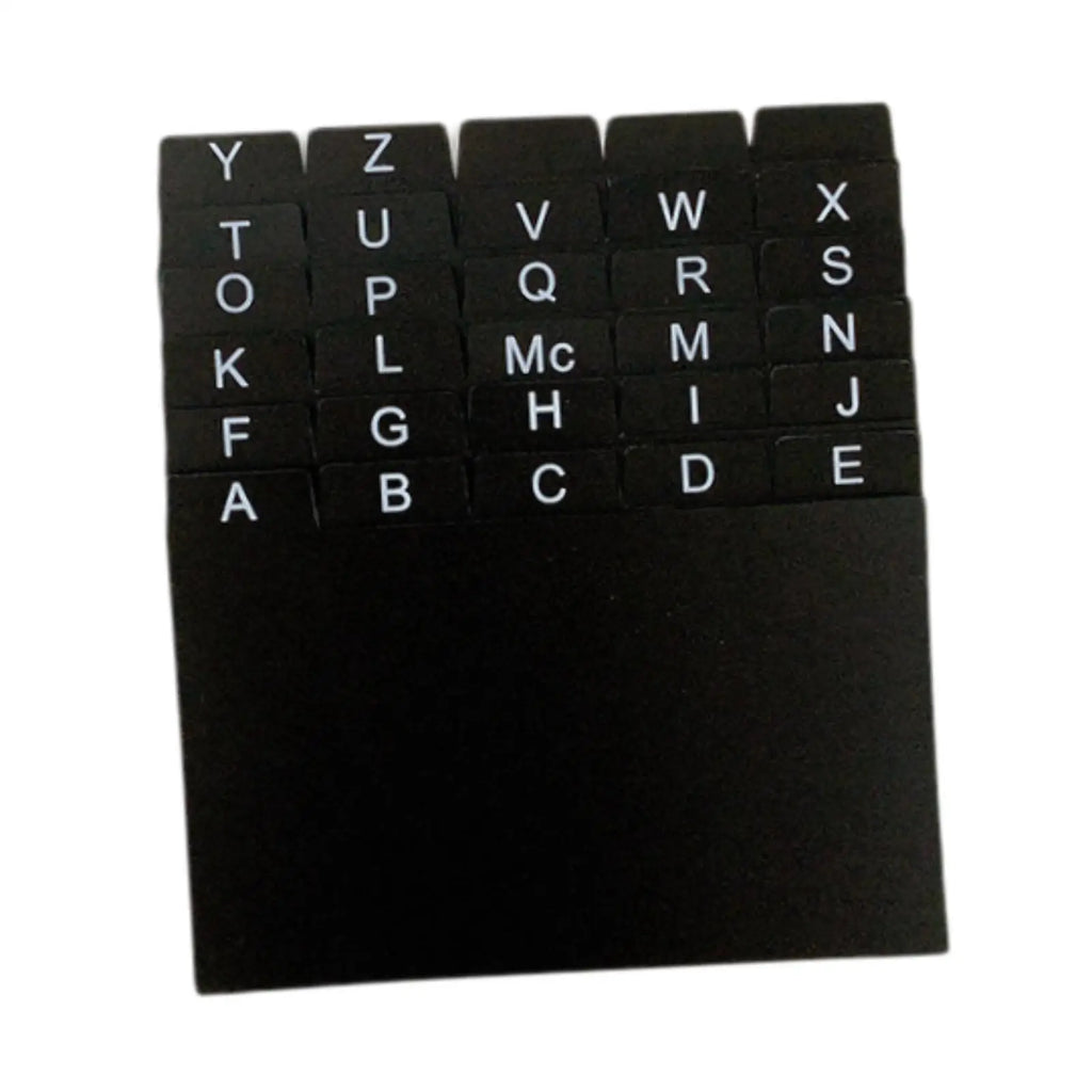 30Pcs Index Cards A-z Dividers 3x5" Alphabetical File Dividers Studying Tool Alphabet Tabs Index Tabs Black for Office School