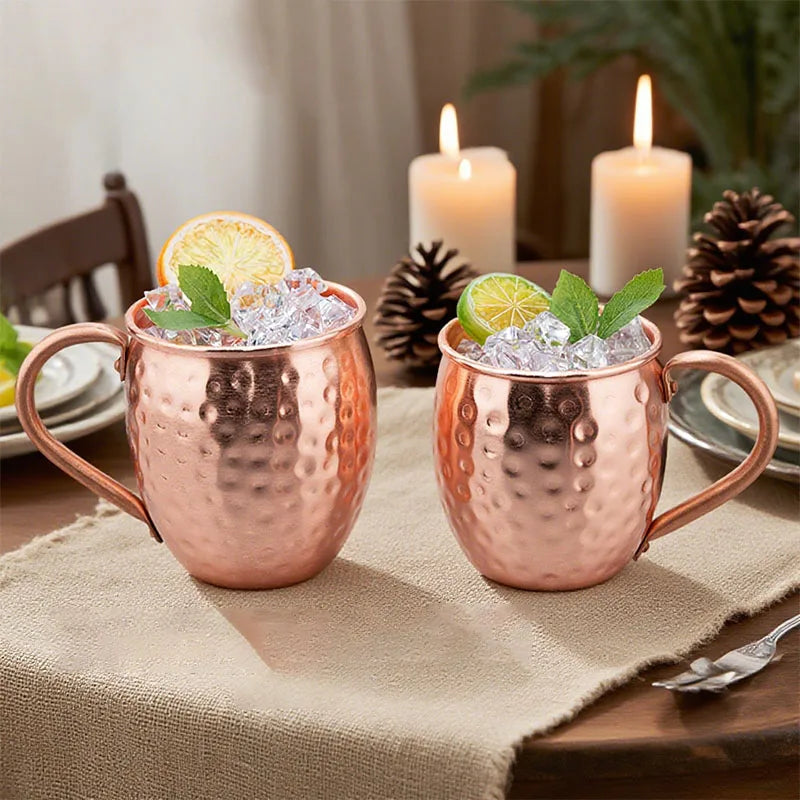 100% Copper Moscow Mule Mug Durable Coppery Beer Mugs 350ml Coffee Mug Milk Cup Pure Copper Bar Cup Drinkware