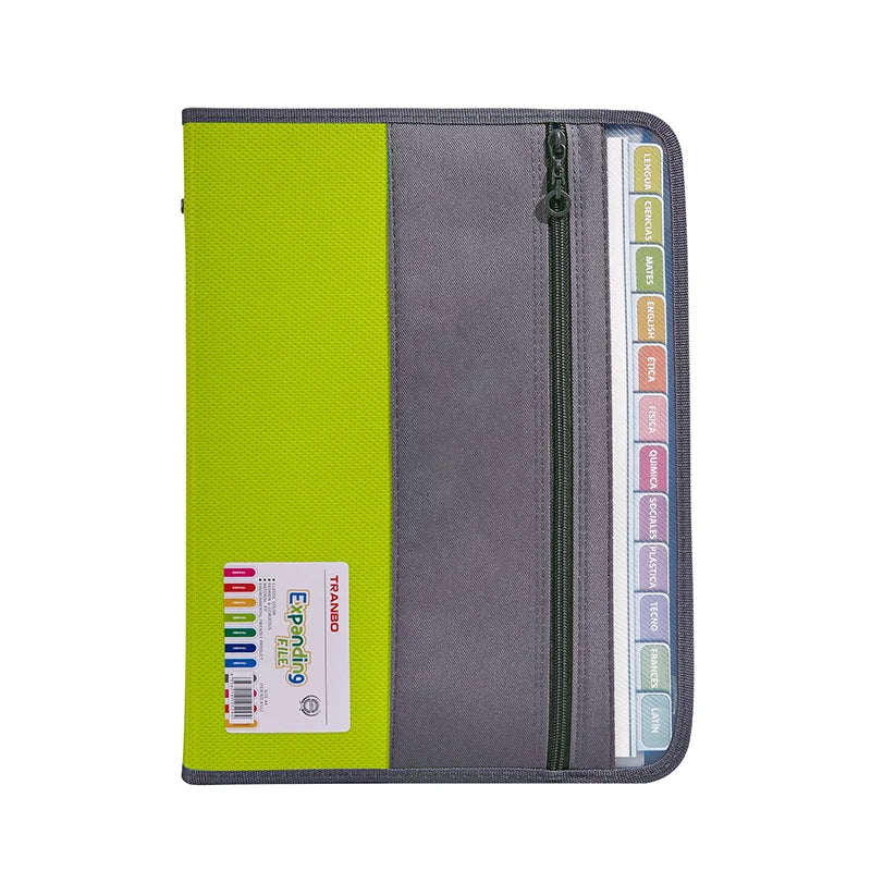 Accordion File Organizer with Safe Zipper, 13 Pocket Expanding File Folder with Front Pencil Pouch,  School Office Supplies