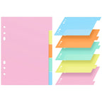 10Pcs Thick Smooth Plastic Tab Dividers for Binder Indexing Alphabet Subject Sorting Translucent Design A5 Size 6 Hole File