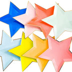 8Pcs Star Paper Plates Party Decoration Disposable Tableware for Dinner Cakes Birthday Wedding Party Supplies
