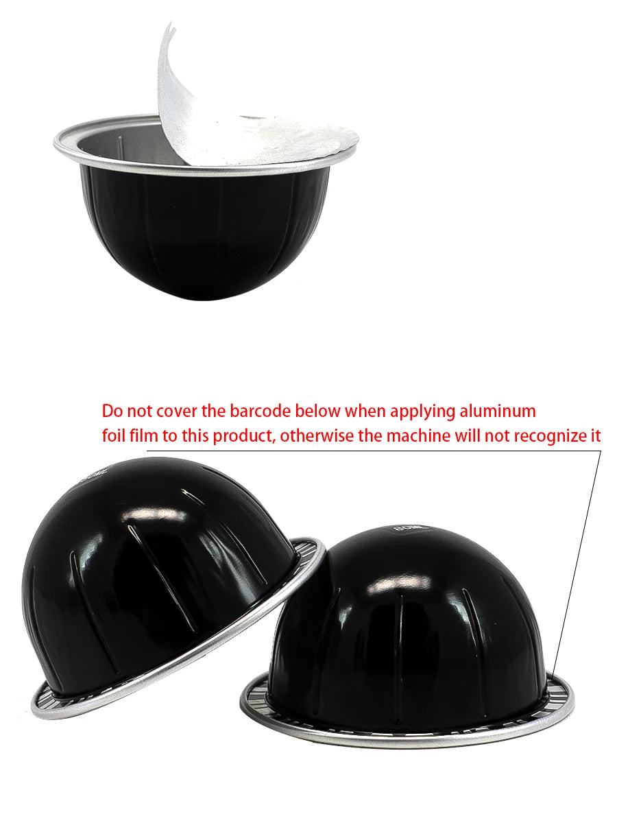 Reusable Aluminum Coffee Capsules Compatible with Nespresso Vertuo Machine - Durable Coffee Pod Shells for Espresso Lovers