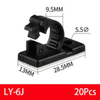 20PCS Self-Adhesive Cable Organizer Clips Management Wire Holder USB Winder Desktop Line Clamp Sticky Adjustable LY-4/6/8 Black