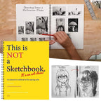 This Is Not a Sketchbook Thick Paper Hardcover Art Class Drawing Book with Lined Blank Pages Interactive Professional Workbook
