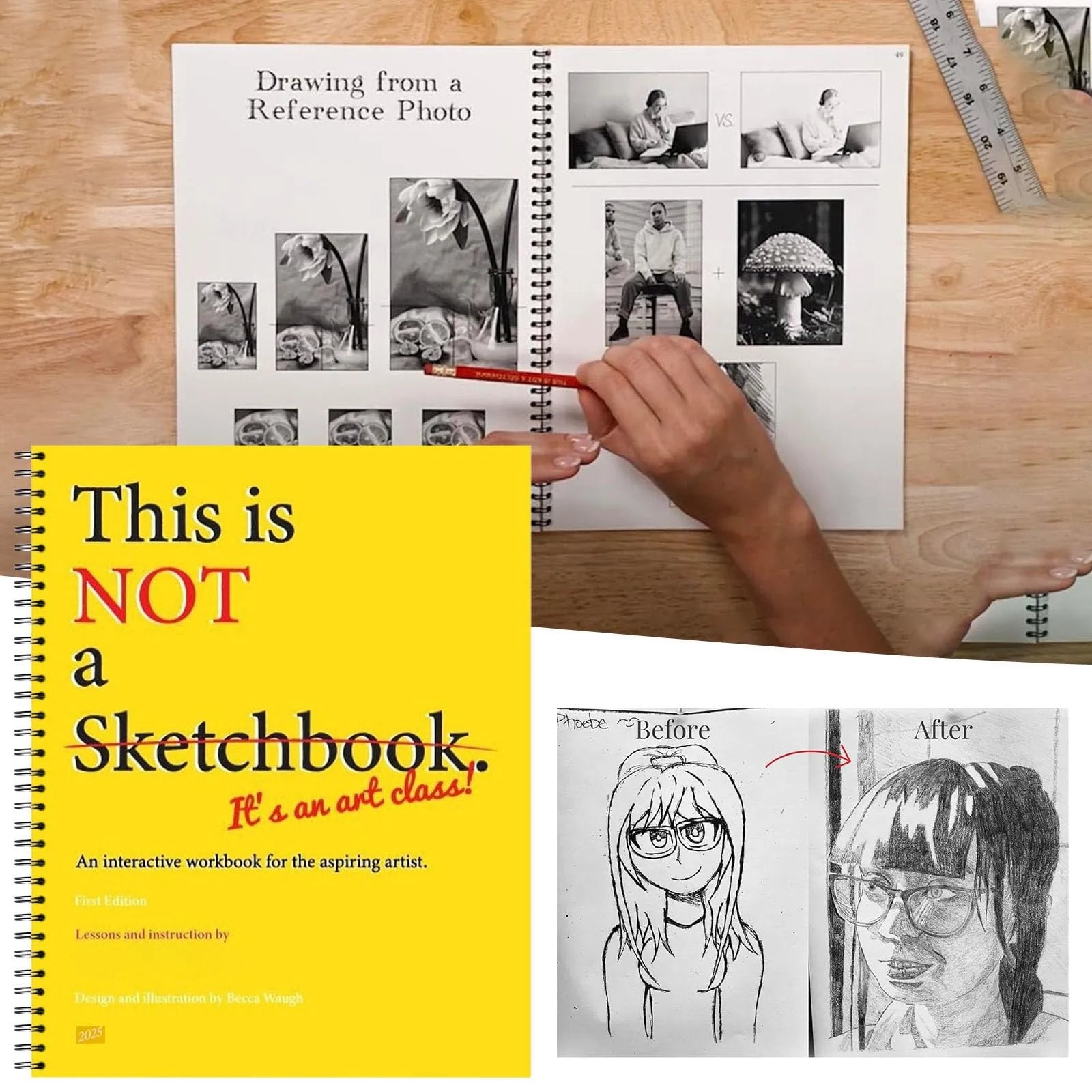 This Is Not a Sketchbook Thick Paper Hardcover Art Class Drawing Book with Lined Blank Pages Interactive Professional Workbook