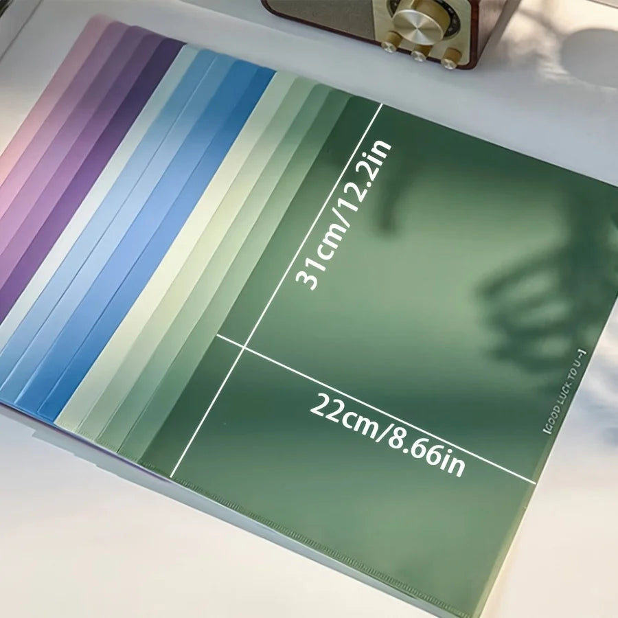 5pcs Gradient L-Shaped Folders - Large Capacity for Easy Organization of Documents and Exams - Office Supplies And Accessories