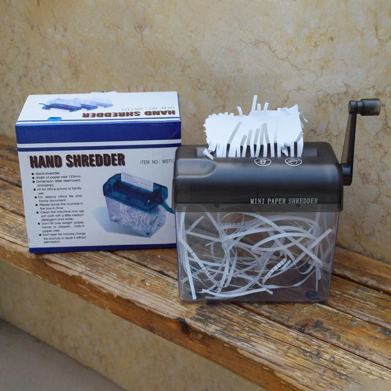 Paper Shredder Documents Paper Cutting Tool A6 Paper Mini Hand Crank Shredder Portable For Receipts Bills Portrait Home Office