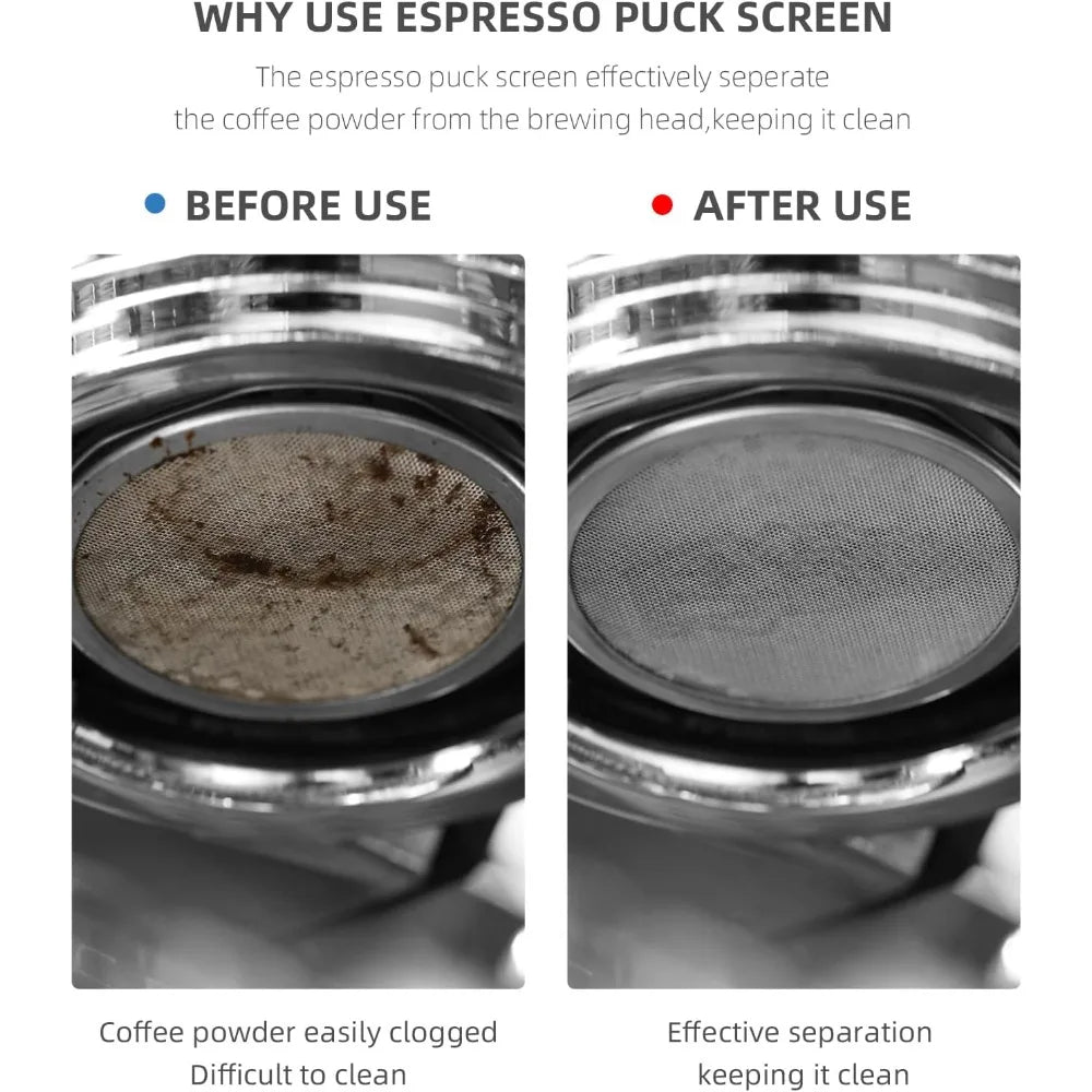 51mm Espresso Puck Screen Metal Coffee Filter Reusable Espresso Filters for 54mm Portafilter Basket 0.8mm Thickness