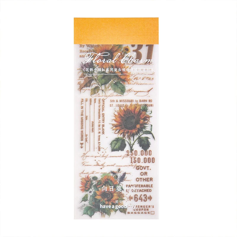 JIAMEI 30pcspack Floral Litmus Paper Materials Paper Decor Junk Journal DIY Scrapbooking Translucent Craft Aesthetics Paper