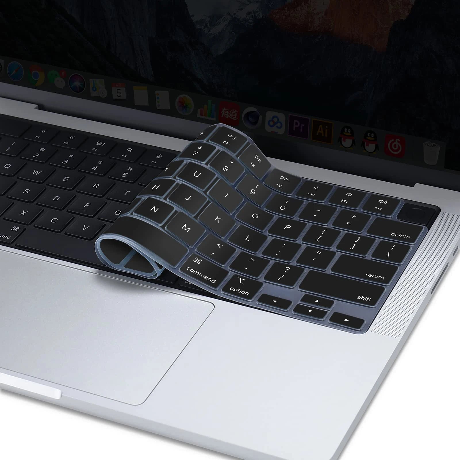 Keyboard Cover for 2022-2024 M4 M3/M2/M1Chip Pro 14"/16" A3401/A2992/A2779/A2991/A3403 MacBook Air 15.3"/13.6" A3113/A3114/A2941
