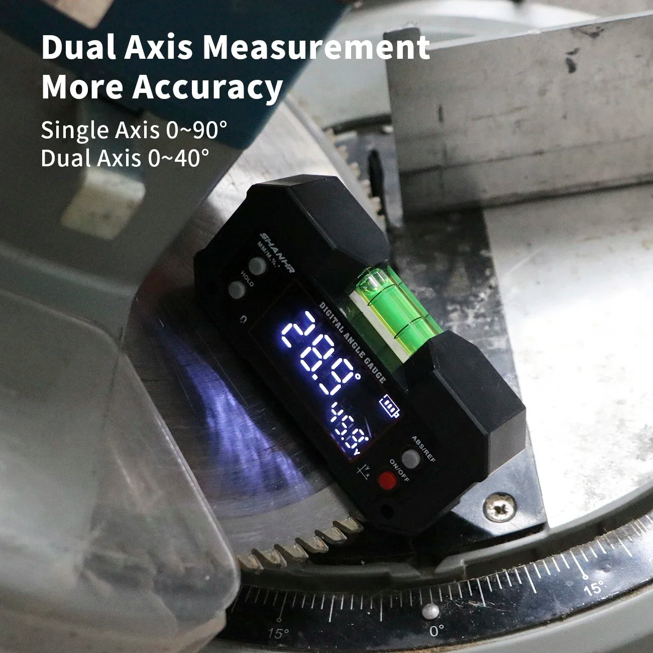 SHANHR Magnetic Digital Angle Gauge Level Finder Protractor Bevel Inclinometer,Bubble Dual Axis Inclinometer with Magnetic Base