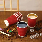 25/50PCS Disposable Corrugated Paper Cups Double-layered Coffee Hot Tea Milk Beverage Paper Cups Party Drinking Accessorie