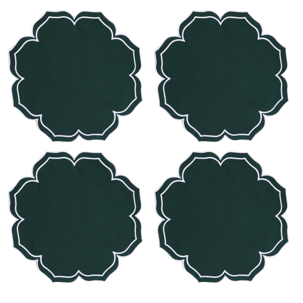 4PCS Cotton Napkins With Wavy Edge Embroidery Suitable for Dinner Wedding Hotel Christmas
