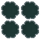4PCS Cotton Napkins With Wavy Edge Embroidery Suitable for Dinner Wedding Hotel Christmas