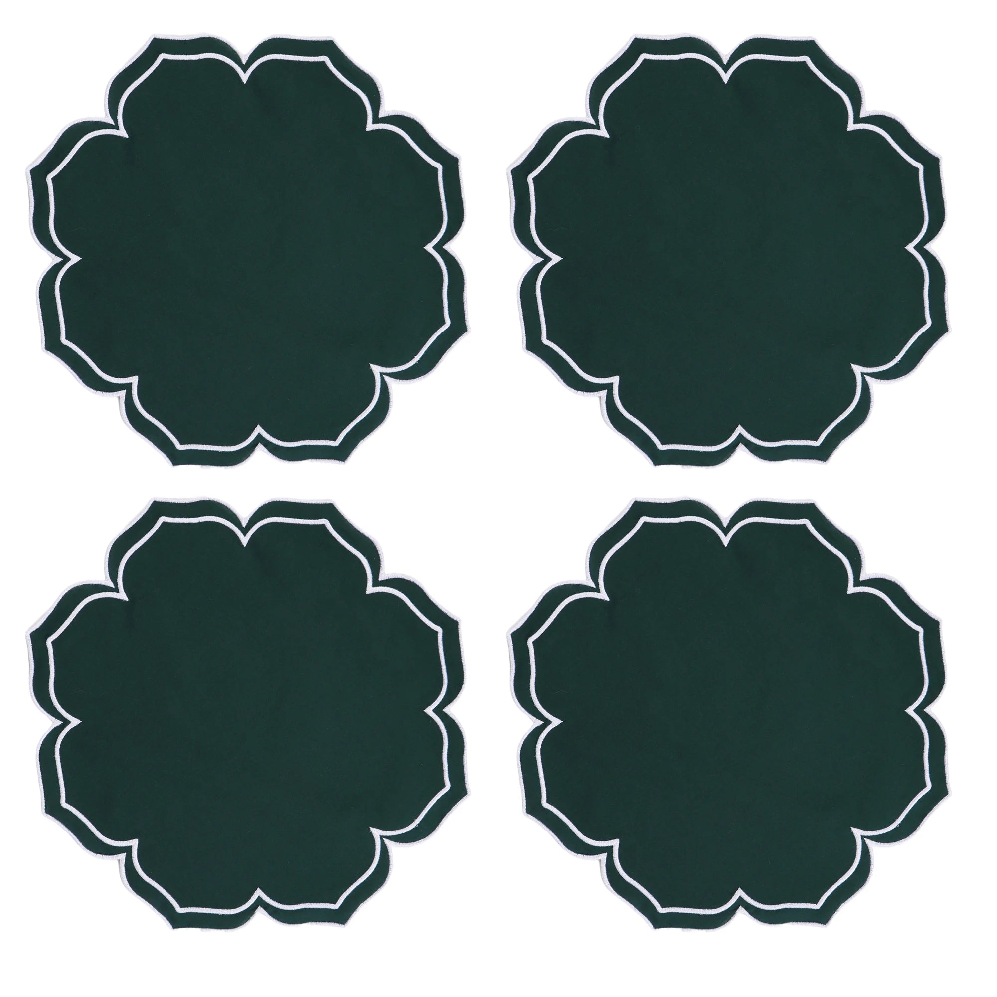 4PCS Cotton Napkins With Wavy Edge Embroidery Suitable for Dinner Wedding Hotel Christmas