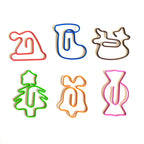 50/30pcs Christmas Tree Metal Material Bell Elk Shape Paper Clips Funny Kawaii Bookmark Office School Stationery Marking Clips