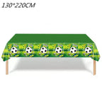 Football Party Tablecloth Decorations Soccer Ball Theme Party Supplies Disposable Table Cover Tableware Set Kids Birthday Party