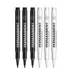 3/6/12 Pcs Waterproof Marker Pen White Black Inks  2mm Tip For Rock Painting Stone Ceramic Glass Wood Tire Fabric Metal Canvas