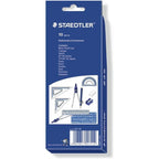 STAEDTLER 10-Piece Math Set with Metal Compass, 6" Ruler & Triangle Squares, 45° & 30/60° Set Squares, Alphabet Stencil Tool