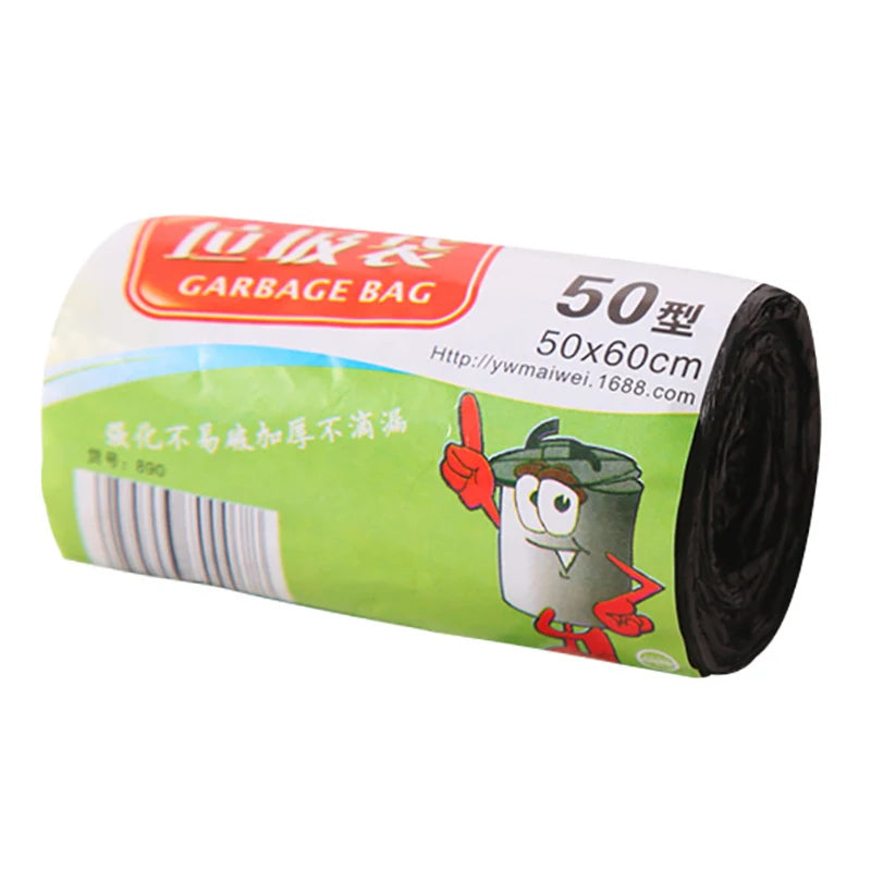 New【1Roll 50*60cm Garbage Bags Thick Convenient Environmental Plastic Trash Bags Disposable Plastic Bag Black Garbage】