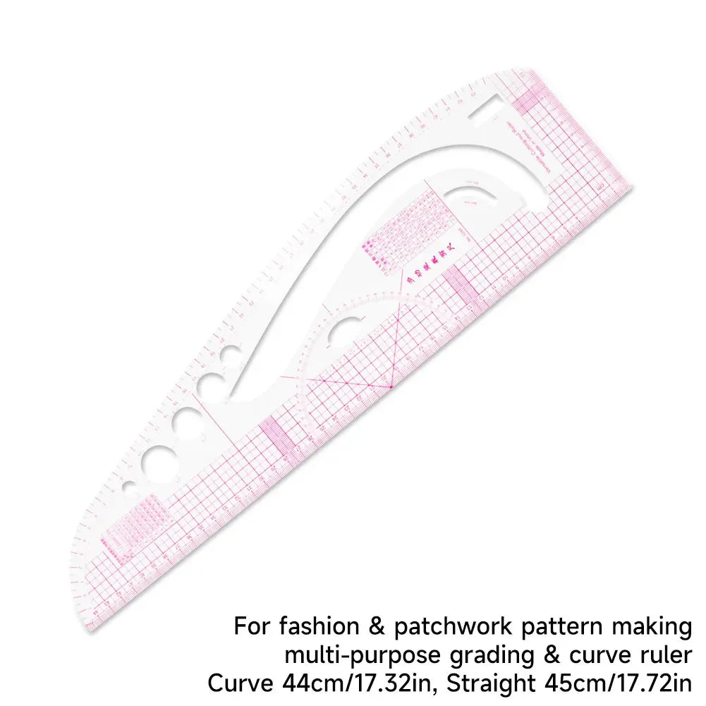 Clear Metric Flexible French Curve Ruler Practical Tailoring Template For Dressmaking Pattern Drafting DIY Sewing Projects