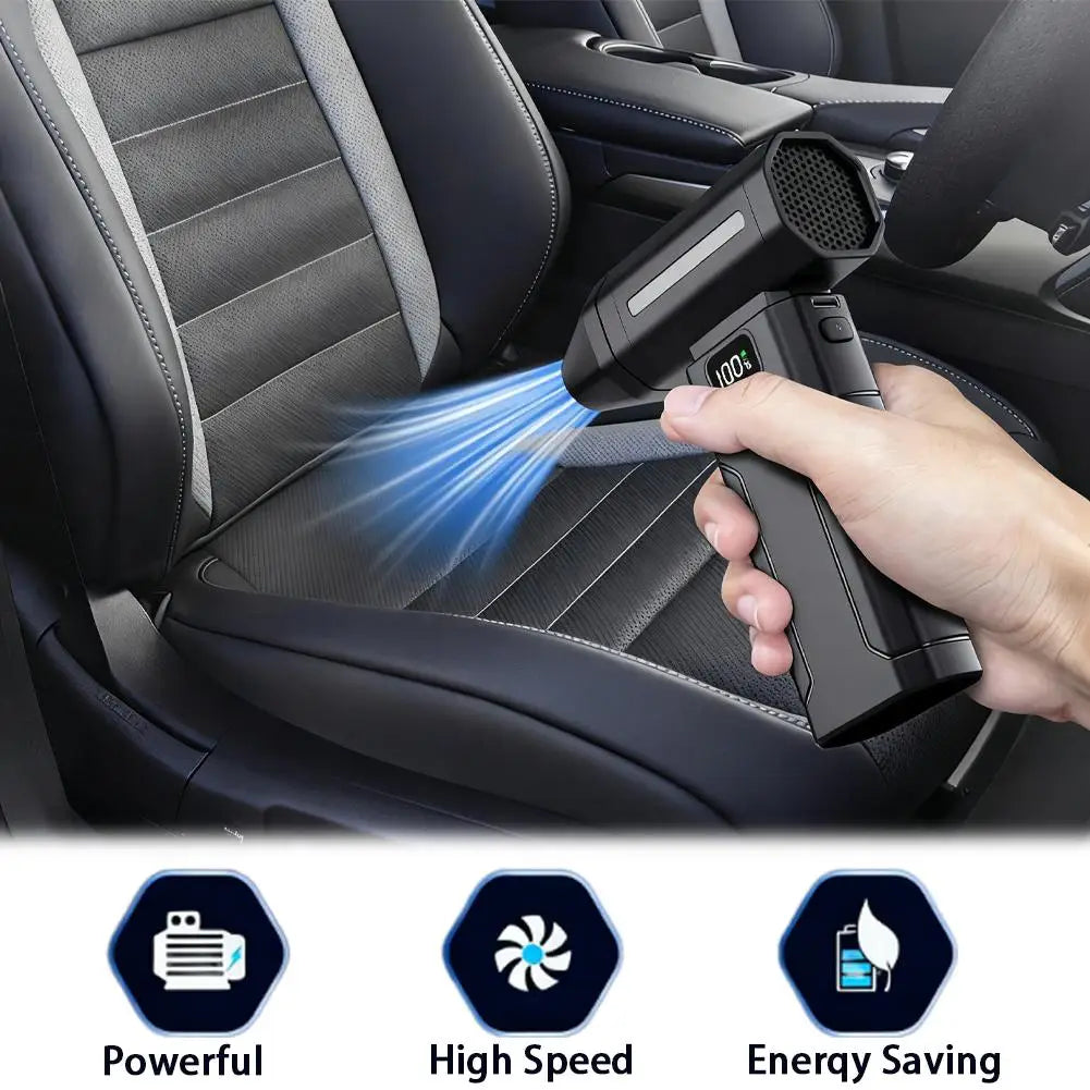 150000RPM Dust Blower With LED Light Powerful Handheld Rechargeable Blower Electric Air Duster 5 Speed