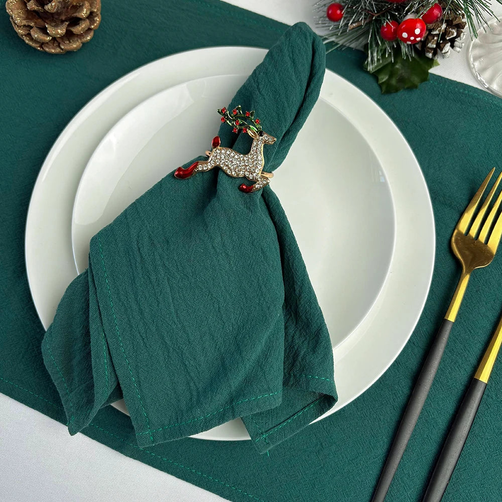 Set of 6 Cotton Dinner Cloth Napkins 30x45cm Soft Washable Perfect for Weddings Parties Christmas Birthdays and Family Gathering