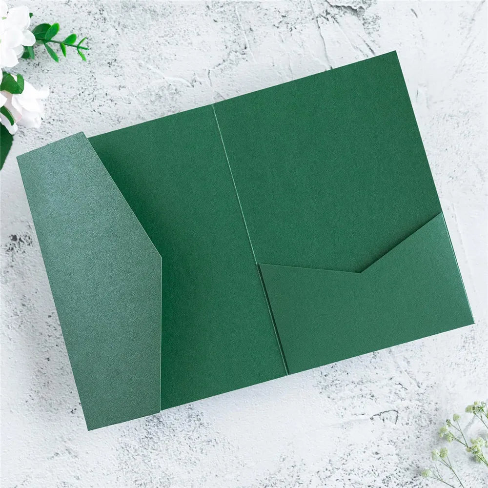 5pcs 18x13cm Pink Envelopes for Wedding Invitation Birthday Anniversary Thick Tri-Fold Envelope Greeting Card Pocket Envelope