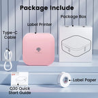 Phomemo Q30 Bluetooth Label Maker, Thermal Sticker Maker with 1 Roll Free Label, Available for Small Business/Home Organization