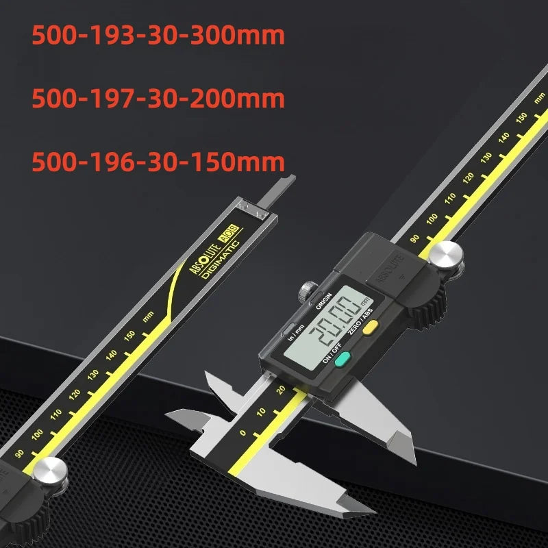 Japan Caliper Stainless Steel Absolute Digital Caliper 500-193-30 Battery Powered Inch/Metric 8" Range -0.001" Hand Tools