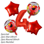 Cartoon Sesames Streets Birthday Party Supplies Kids Disposable Tableware Cup Plate Napkin Tablecloth Balloon Banner Decoration