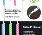 10pcs Cable Protector Silicone Charge Cable Spiral Winder Wire End Cord Savers Cover For Phone USB Charger Cable Accessories