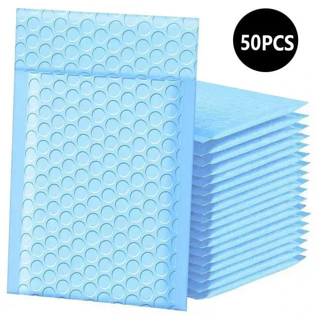 50Pcs Multicolor Bubble Envelopes, Self-Seal Shipping Bags for Small Business Packaging & Mailing Supplies