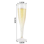 100pcs 5oz Disposable Cups Sparkling Champagne Bar Cups Plastic Champagne Flutes Clear Toasting Glasses for Weddings Party