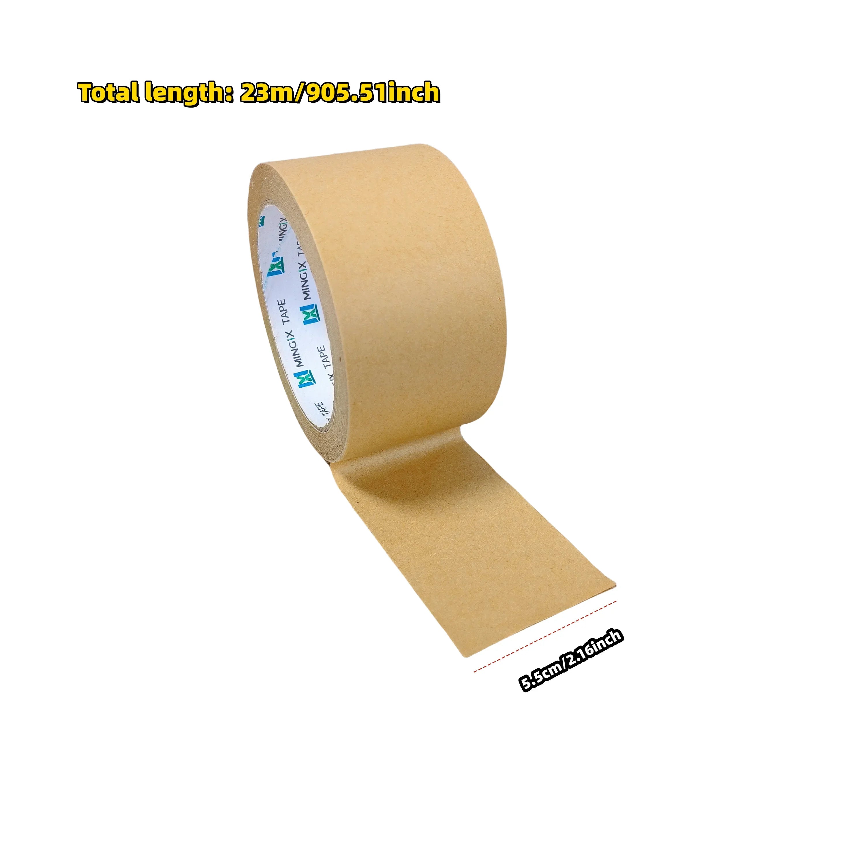 23m/Roll Brown Duct Tape Sealing Reinforced Gummed Self Adhesive Kraft Paper Flatback Carton Sealing Tape Heavy Duty Packing