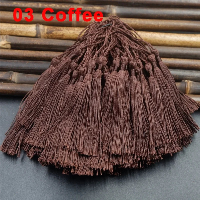 100pcs/lot 13cm Tassel Silk Fringe Silky Floss Bookmark Tassels Mini Tassels For DIY Craft Jewelry Making Souvenir Bookmarks
