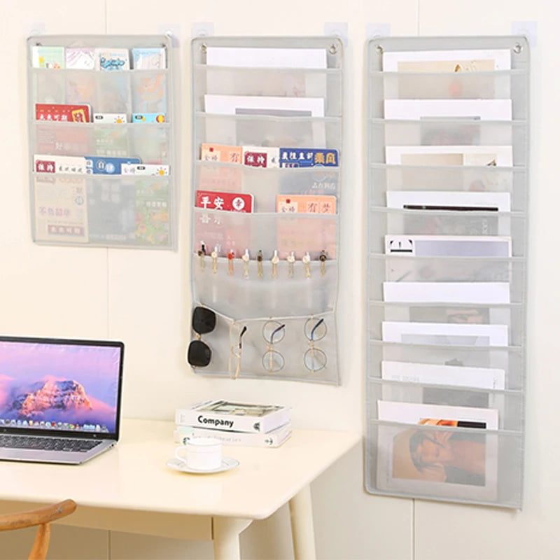 Document Hanging Storage Bag Oxford Cloth Storage Pocket Chart Hanging File Folding Holder Cascading Fabric Organizer For Office