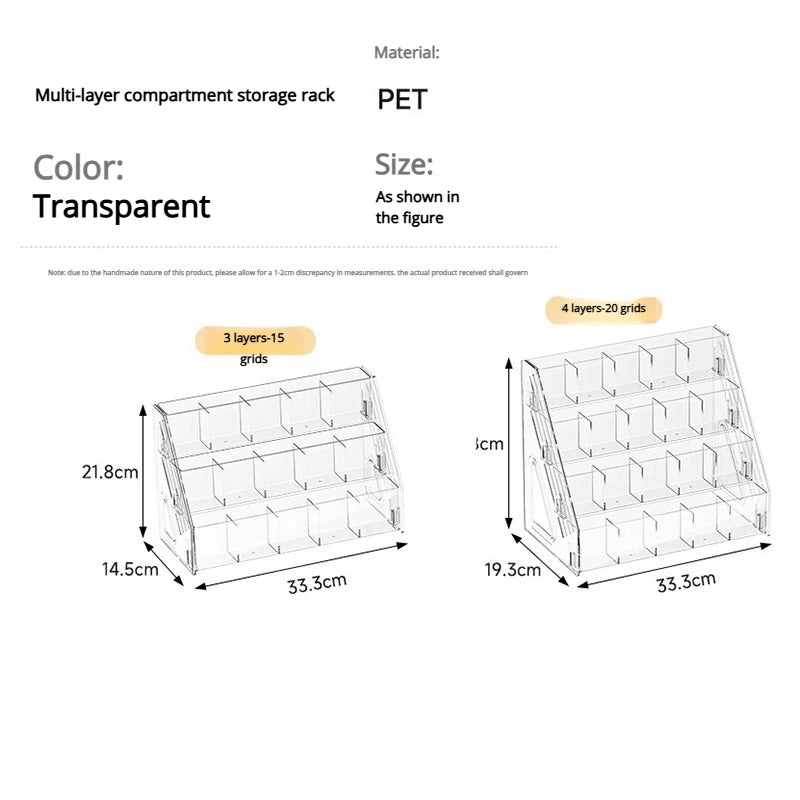 1pcs Large-Capacity Acrylic Desk Divider Watercolor Pencil Organizer Stationery Store Storage Rack Marker Pencil Holder