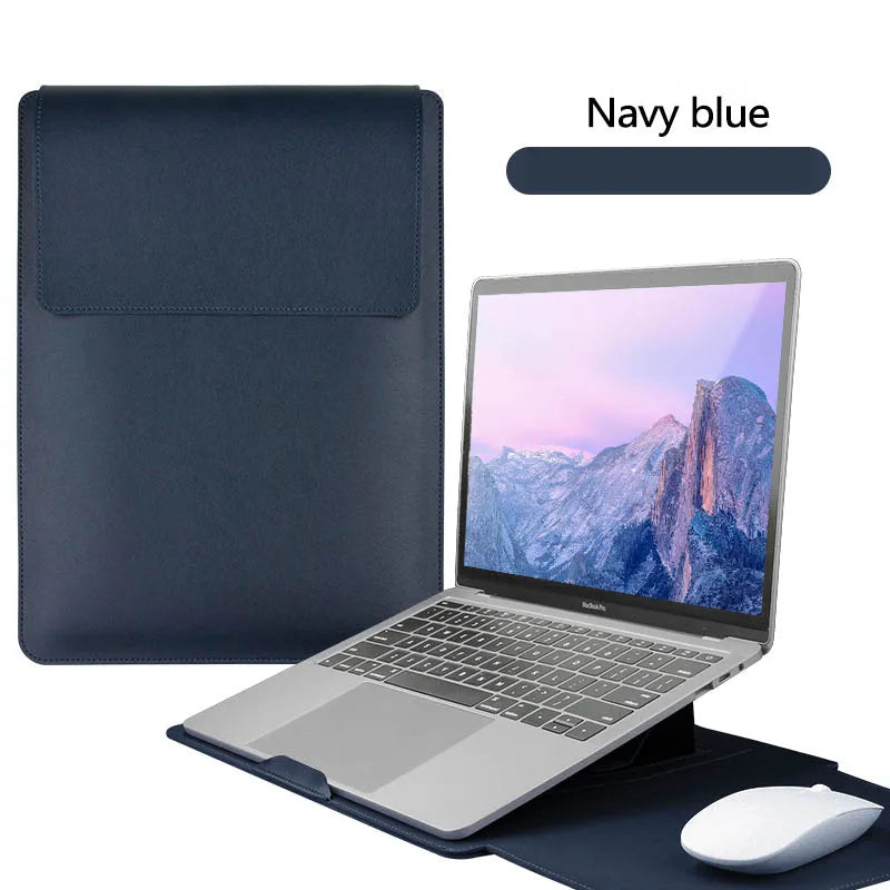 PU Leather Laptop Computer Sleeve Case Bag Stand Cover Pouch Man Women 13 14 15 15.6 16 inch for Macbook Air Samsung HP Lenovo