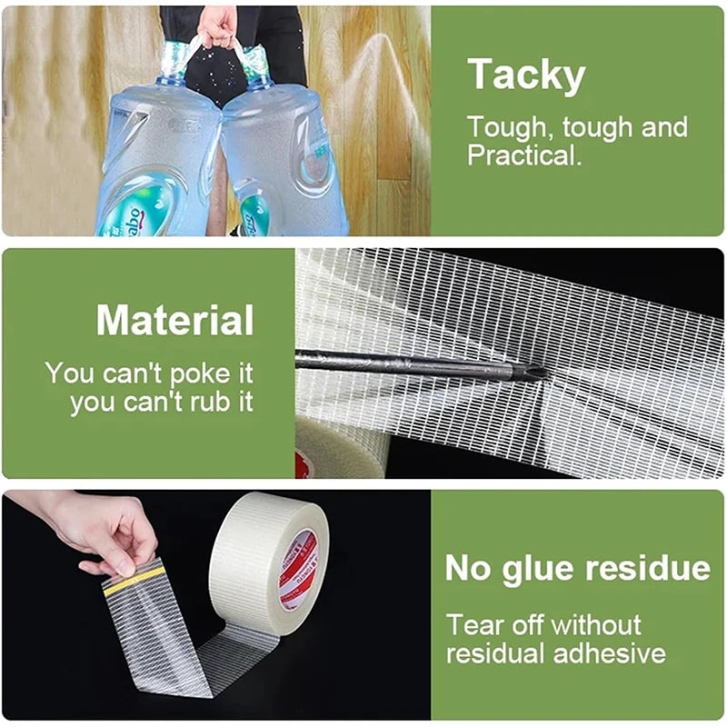 Single-sided Fiberglass Filament Tape Lithium Battery Insulation Wrap Fiberglass Tape Home Appliance Carton Fixed Packing Tape