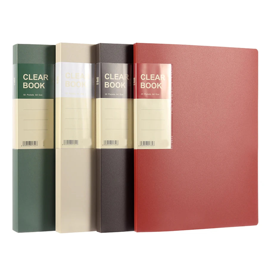 Hot Classic Style 20/30/40/60 Pages Thick Side-in Type Display Book Waterproof Large Specifications Test Paper Storage Folder