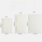 6-Hole A5 A6 A7 Notebook Refill 45 Sheets Lined Blank Dotted Grid Dowling Paper for Binder Journal Planner