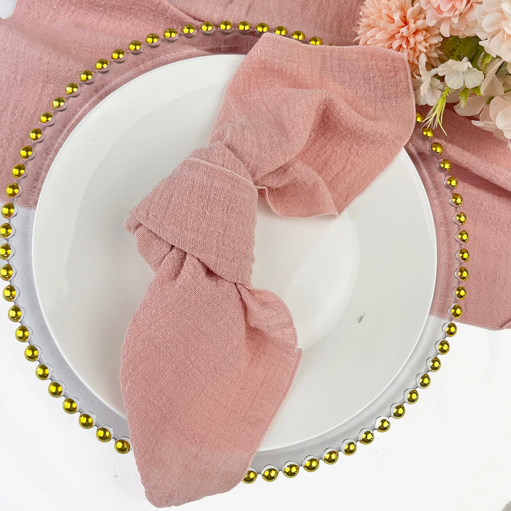 Set of 6 Cotton Cloth Napkins Gauze 30x30cm Fabric for Wedding Decor Everyday Use Dinner Tea Towel Table Village Christmas Napki