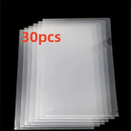 10pcs A4 Transparent L-Shaped File Folders - Waterproof and Durable PP Document Bags for Office Organization and Reusable