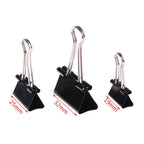 10pcs/lot Black Metal Binder Clips 19mm/ 25mm/ 32mm Notes Letter Paper Clip Office Supplies Binding Securing