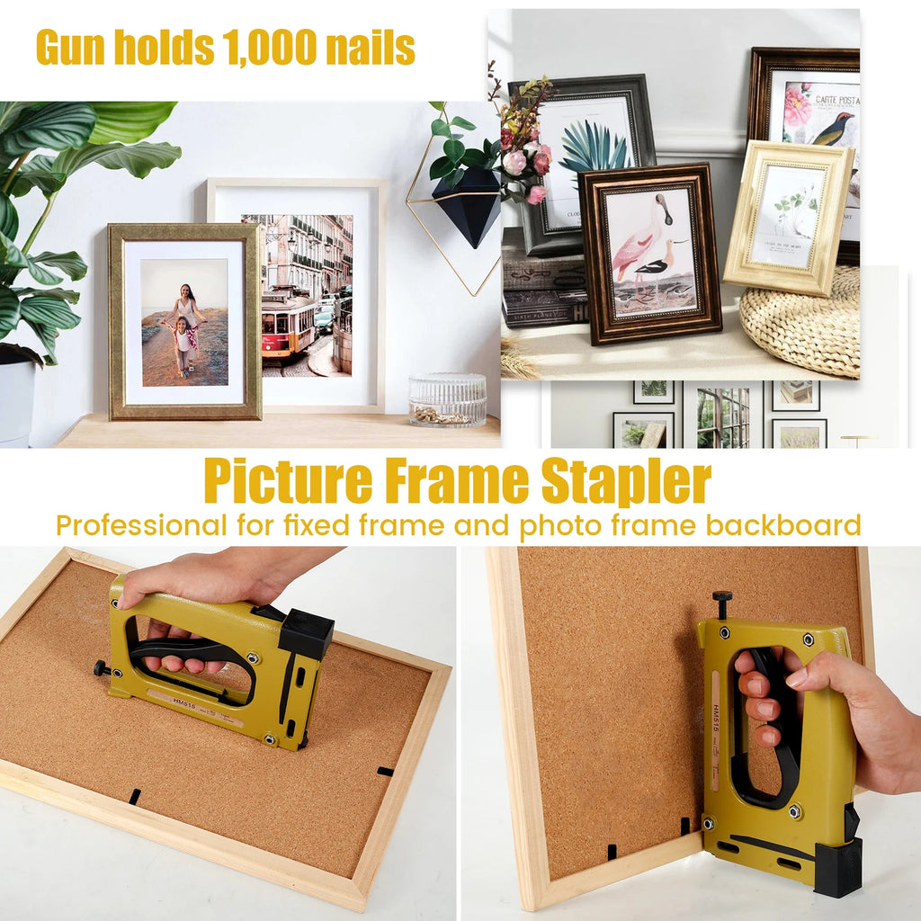 Picture Frame Gun Nailer With 1000pcs Nails Manual Flex Point Tacker Framing Pin Stapler Lightweight Point Nail Tacker Hot sale