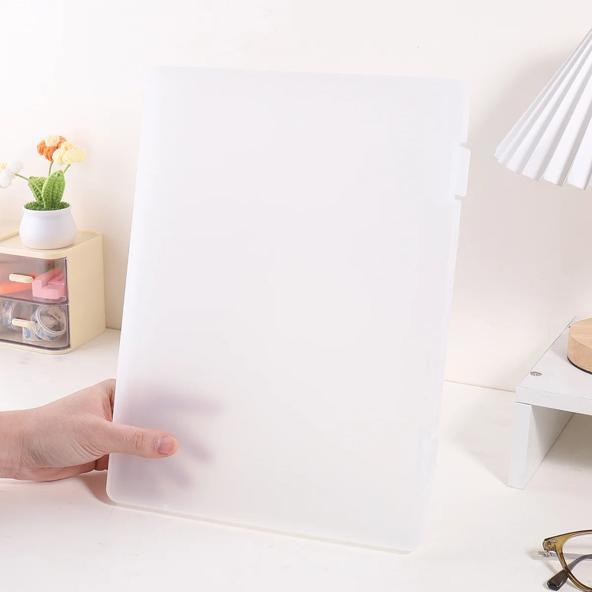 1pc A4 Writing Board File Box, 2-in-1 A4 Document and Photo Multifunctional Storage Box, Portable Organization Tool for Office