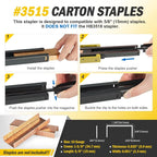 Manual Carton Closing Stapler HB3515 HB3518 Top Carton Stapler Gun for Closing Corrugated Boxes