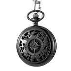 Multifunctional Pocket Watch Flip Open Survival Compass for Men Retro Hollow Out Pocket Watch Compass With Clasp Chain