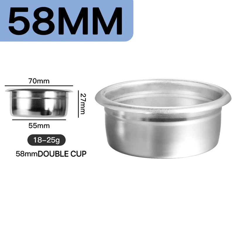 51mm 54mm 58mm Coffee Filter Basket Stainless Steel Coffee Powder Bowl Coffee Handle Bottomless Universal Coffee Powder Bowl